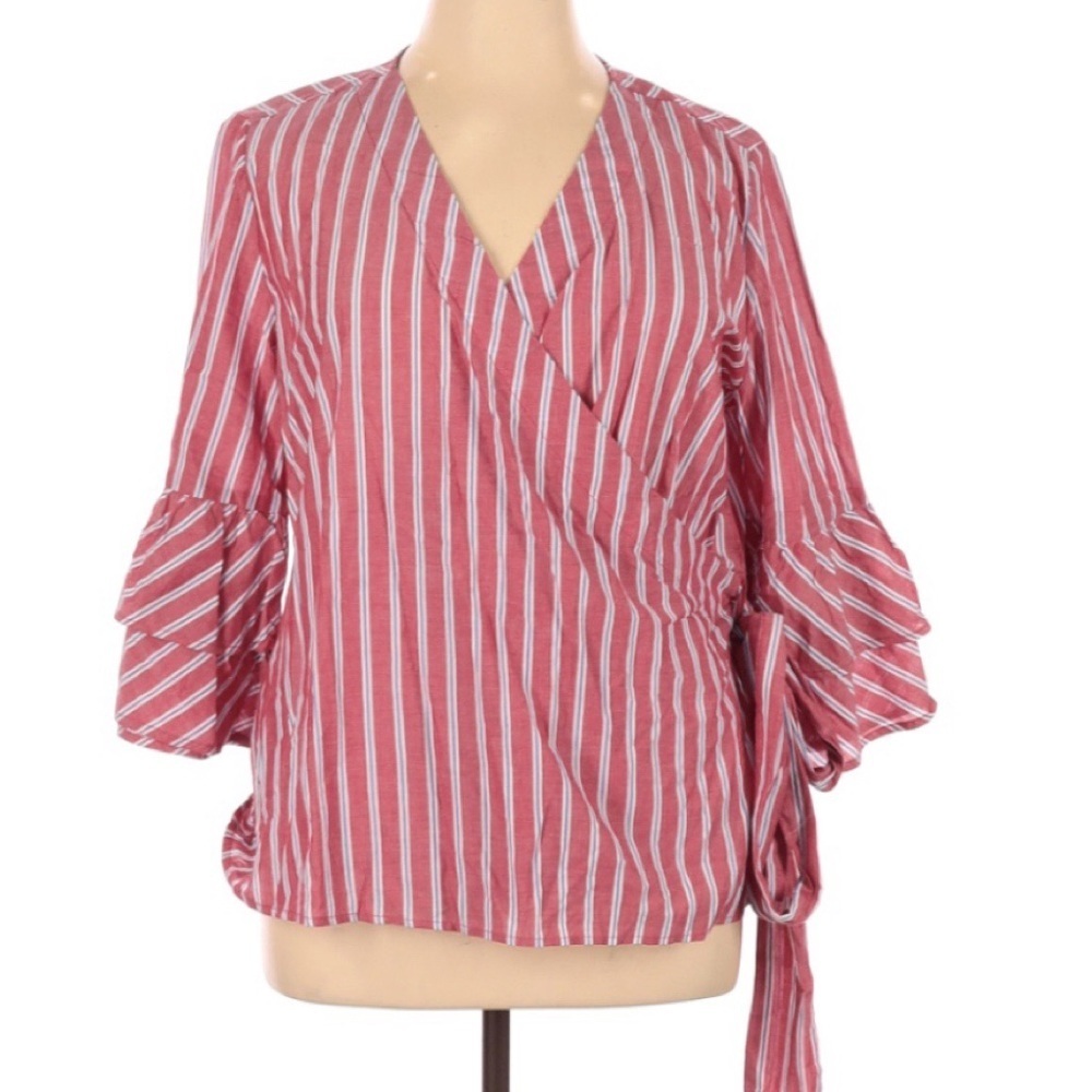 Beachlunchlounge Arianna Stripe Wrap Top NWT XL‎